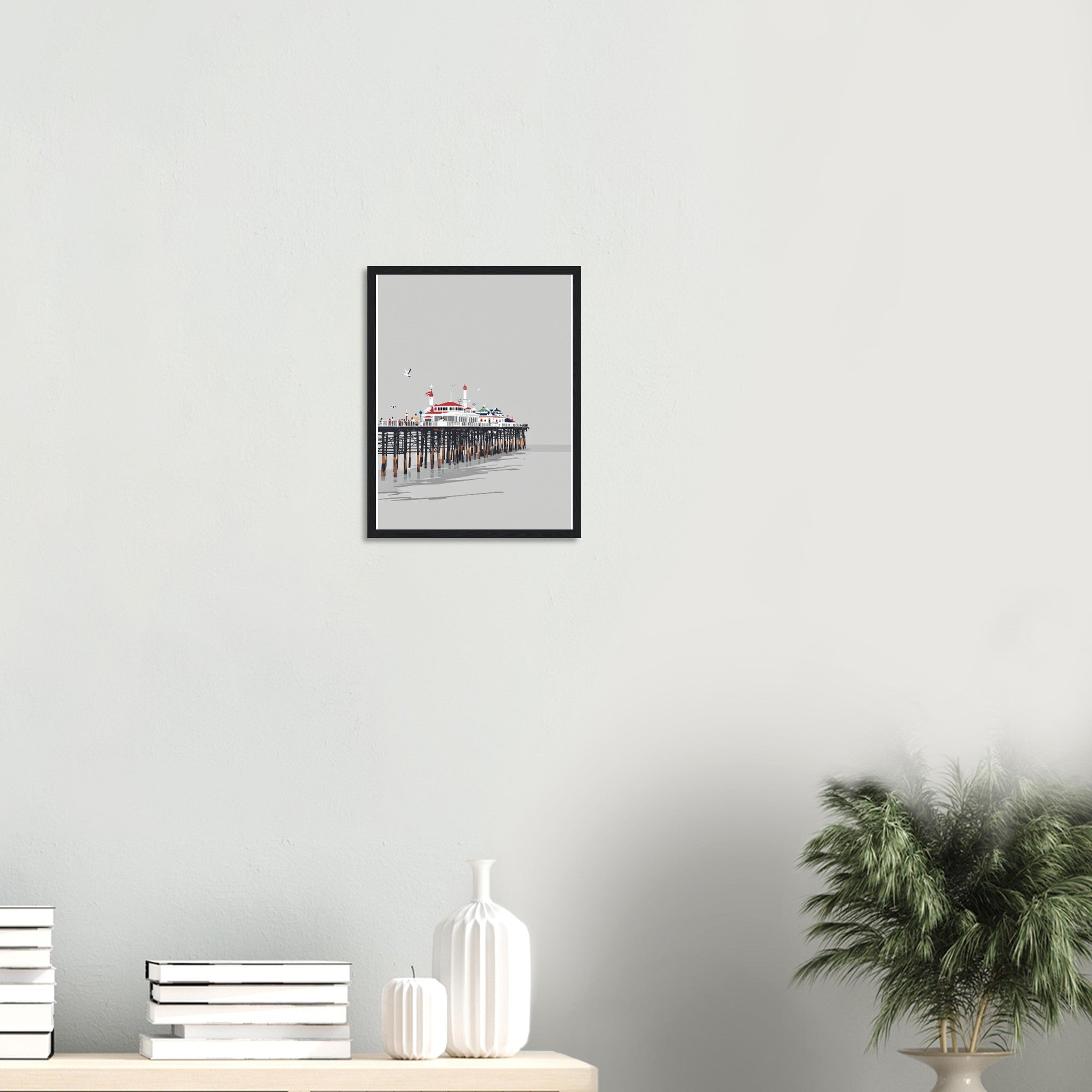 Victorian Seaside Pier Resilience Framed Art Print — detail view | Wild Thread Co
