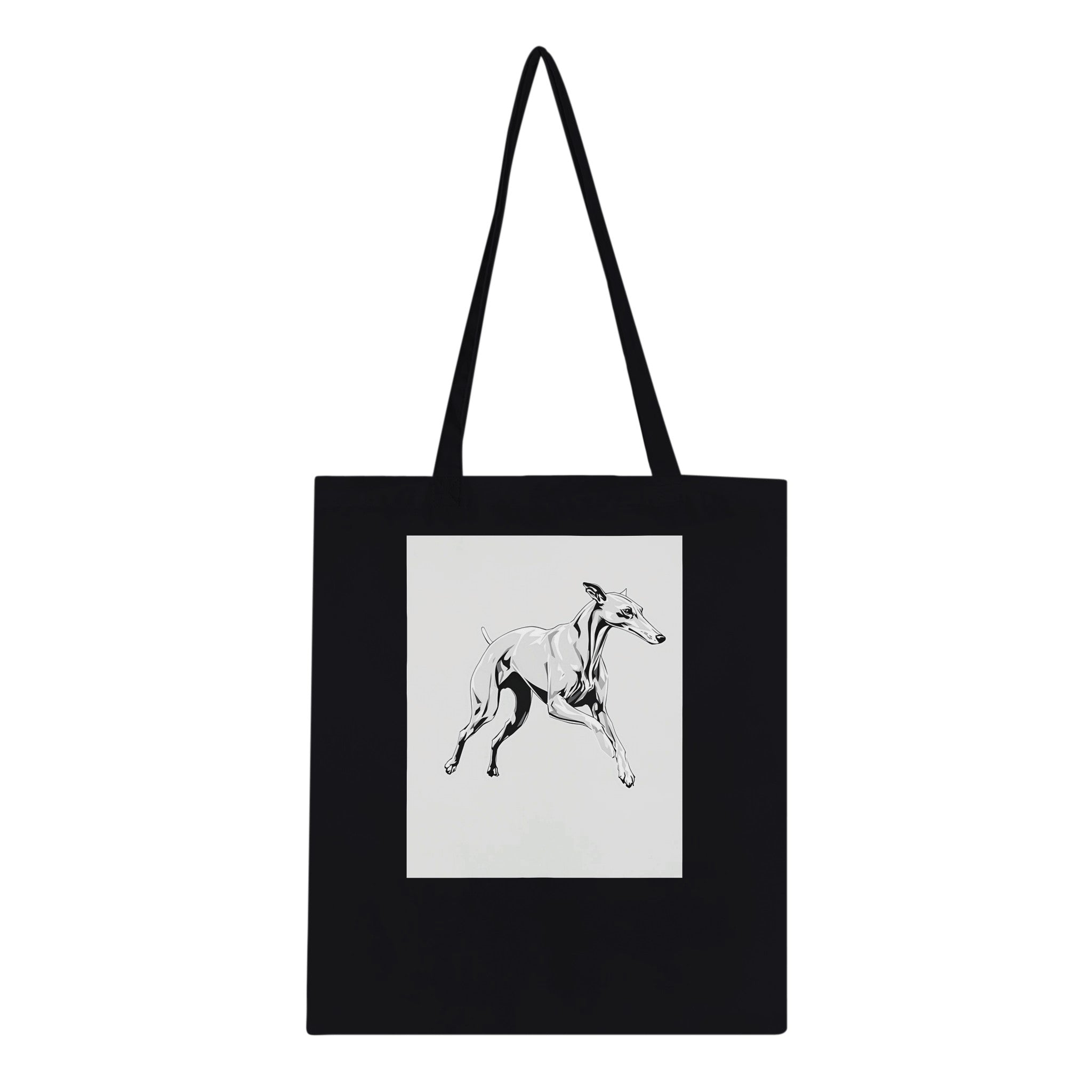 Whippet Grace Tote Bag Cotton Shopper UK Tote Bag — detail view | Wild Thread Co