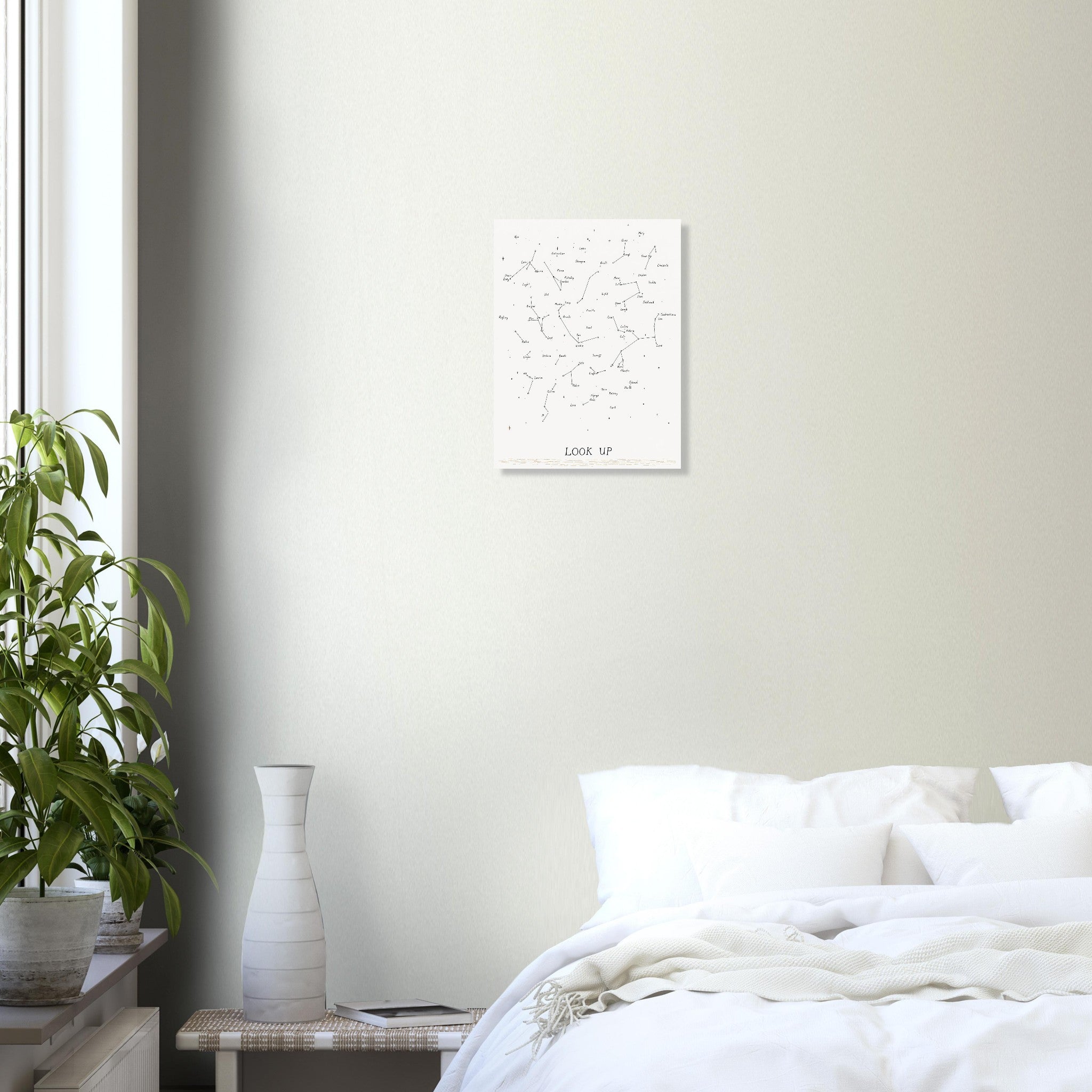 Winter Night Sky Star Chart Art Print Art Print — detail view | Wild Thread Co