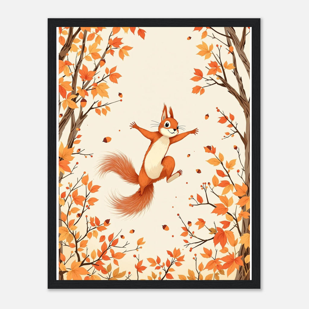 Red Squirrel Native Framed Art Print — detail view | Wild Thread Co