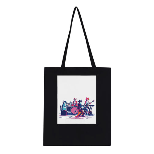 Cat Music Band Tote Bag Cotton Shopper UK — Tote Bag | Wild Thread Co