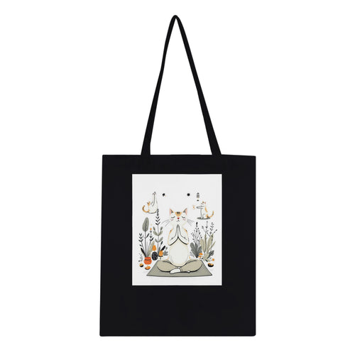 Cat Yoga Poses Tote Bag Cotton Shopper UK Tote Bag — detail view | Wild Thread Co