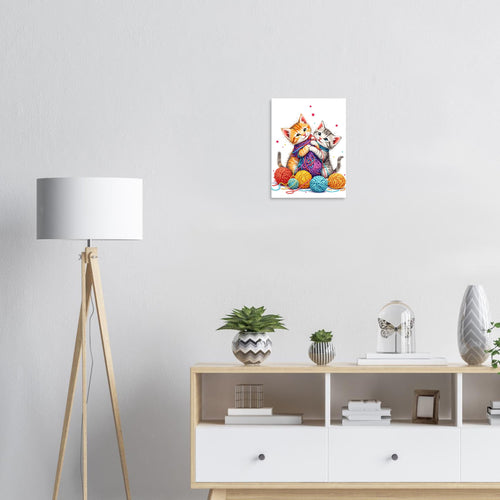 Cats Playing Yarn Art Print Poster Wall Art UK — Art Print | Wild Thread Co