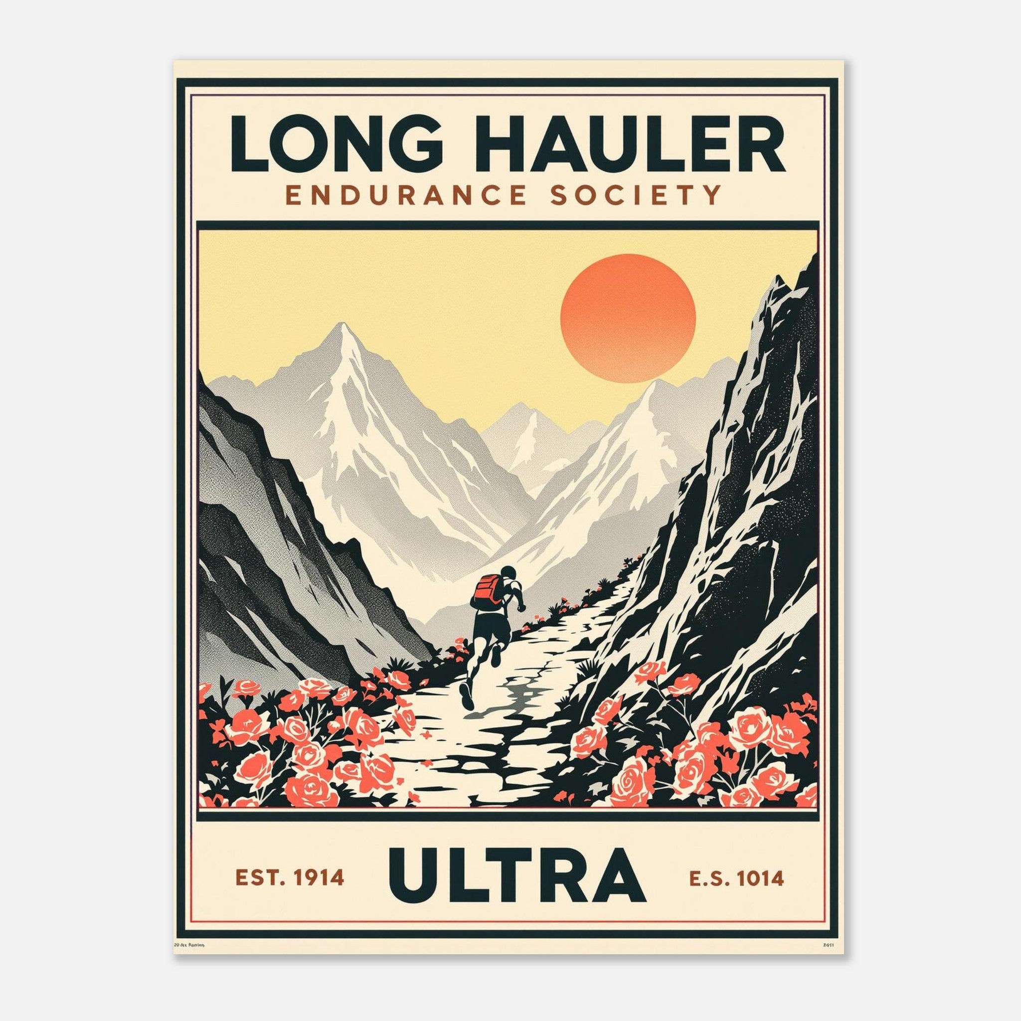 Long Hauler Vintage Travel Poster Art Print — detail view | Wild Thread Co