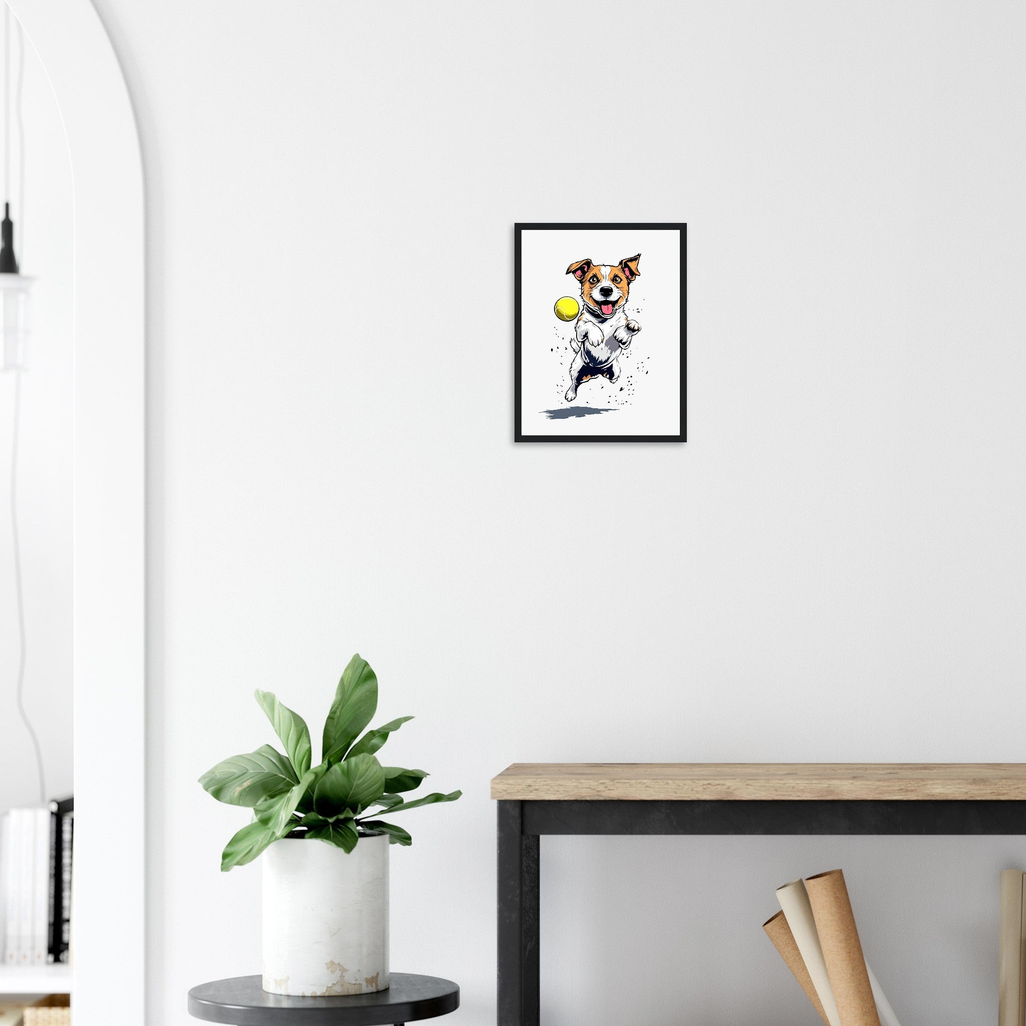 Jack Russell Terrier Framed Print Wall Art Ready to Hang UK Framed Art Print — detail view | Wild Thread Co