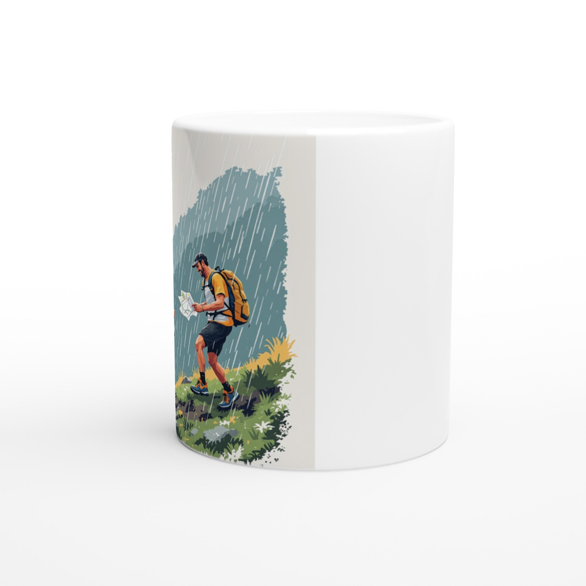 Mountain Marathon Rain Map Check Mug — detail view | Wild Thread Co
