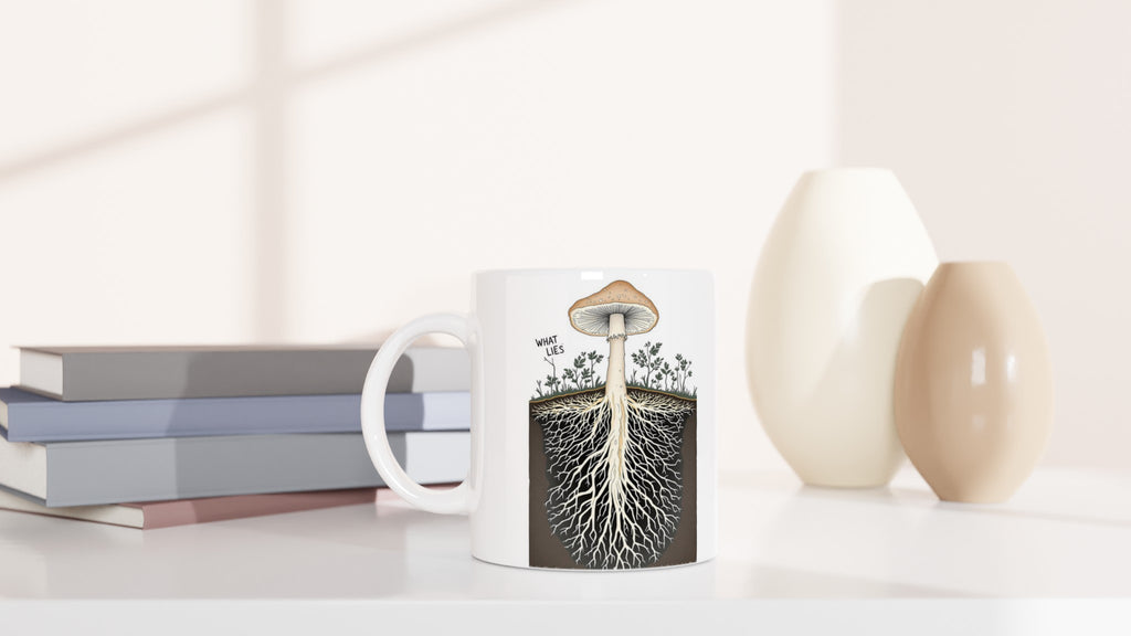 Mycelium Network Cross-section Mug — detail view | Wild Thread Co