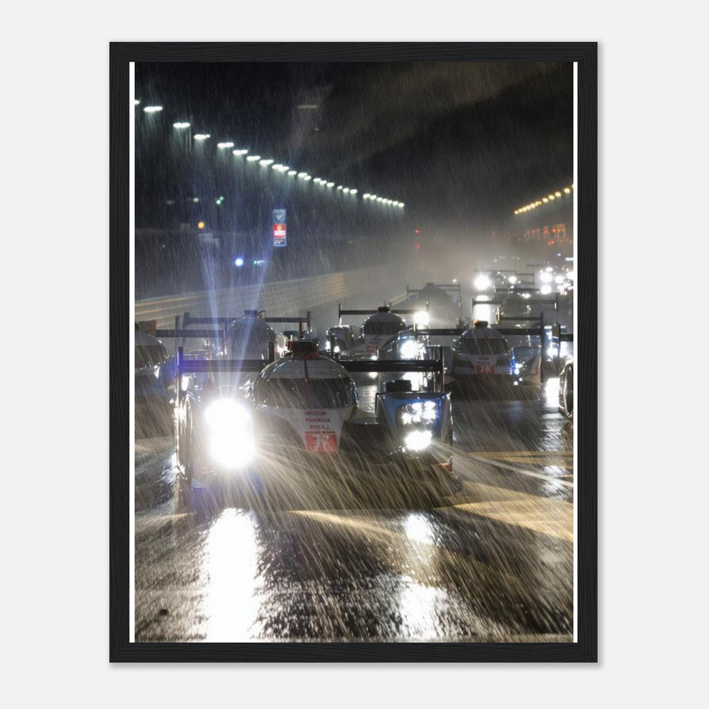 Le Mans Night Racing Framed Art Print — detail view | Wild Thread Co