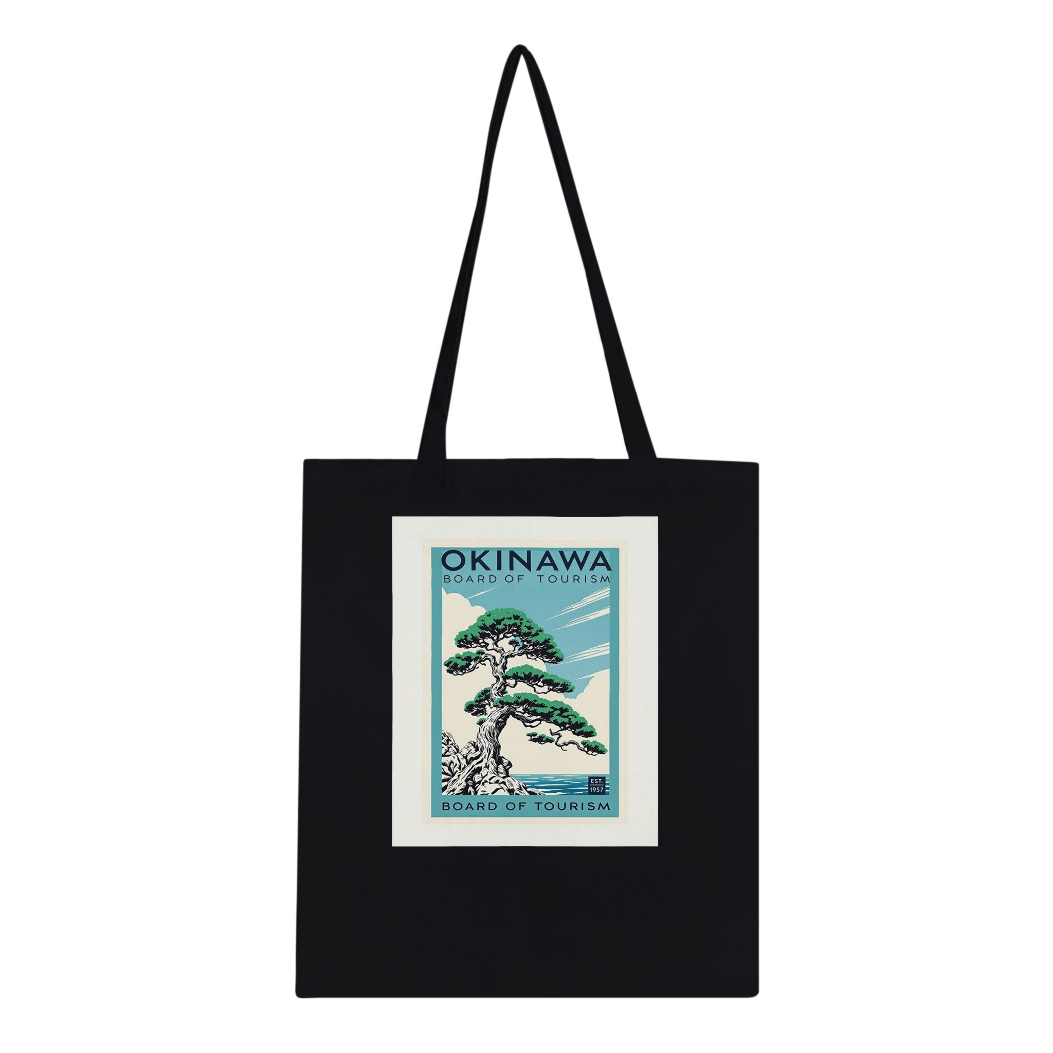 Okinawa Vintage Travel Poster Tote Bag — detail view | Wild Thread Co