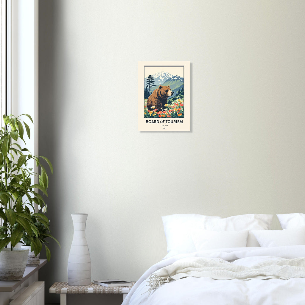 Mount Asahi Vintage Travel Poster Art Print — detail view | Wild Thread Co