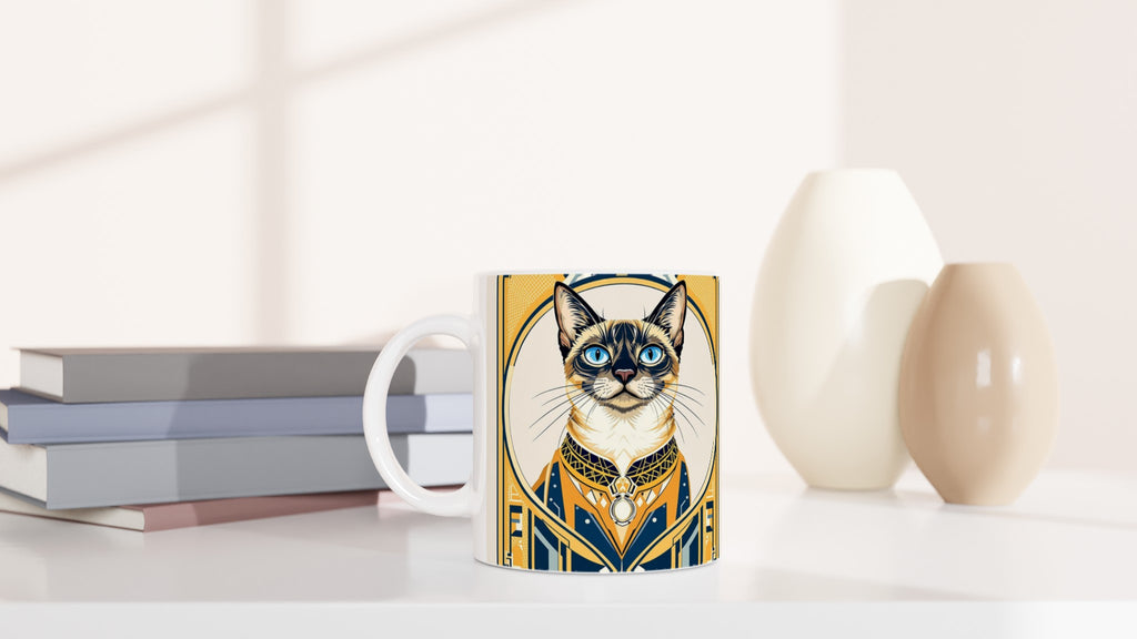 Siamese Cat Elegance Mug — detail view | Wild Thread Co