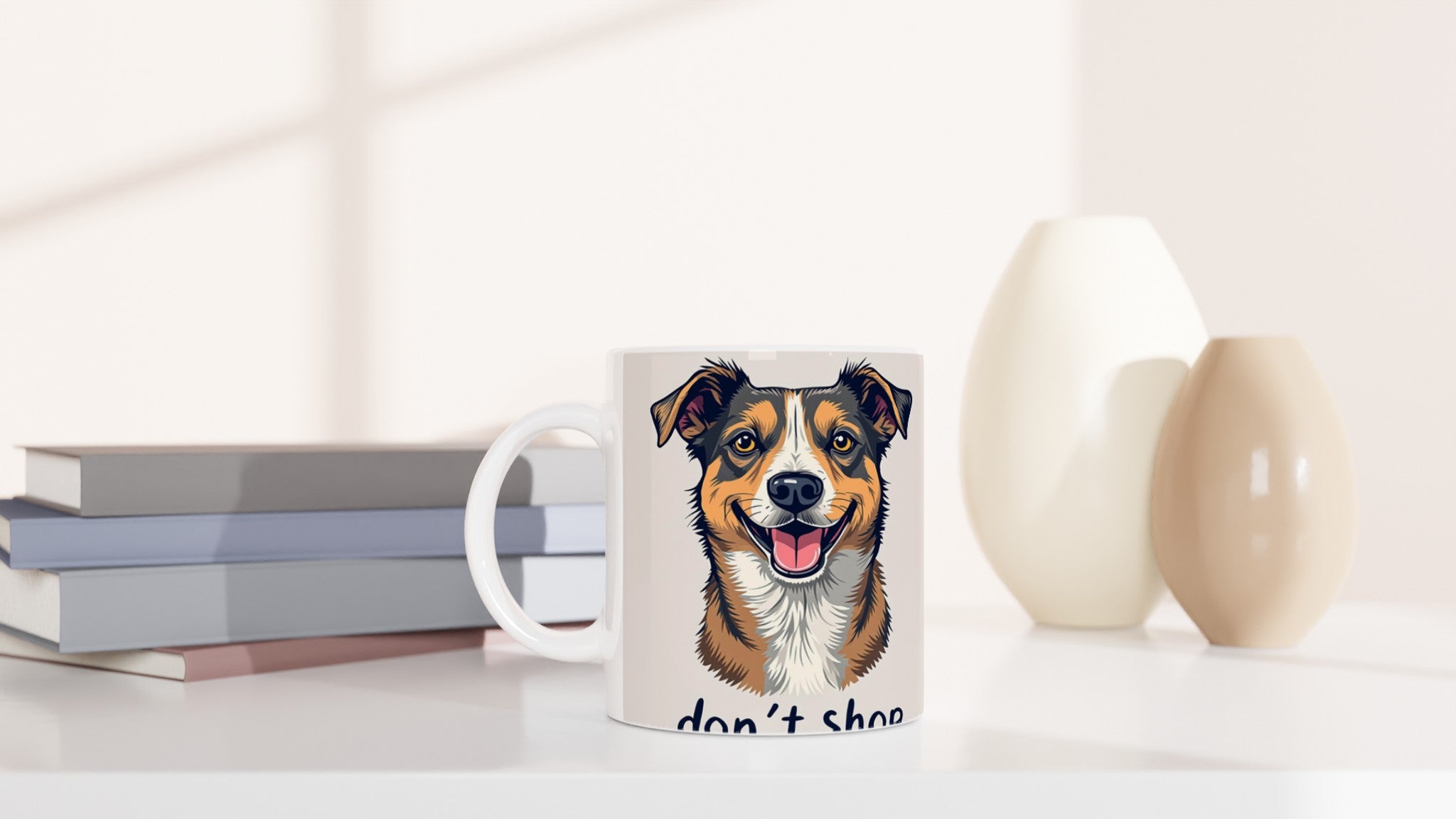 rescue dog hero Mug — detail view | Wild Thread Co