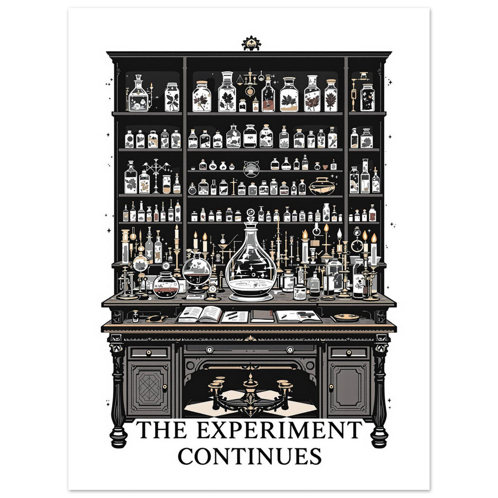 The Experiment Continues Victorian Laboratory Dark Academia Science A1 UK Art Pr Art Print — detail view | Wild Thread Co