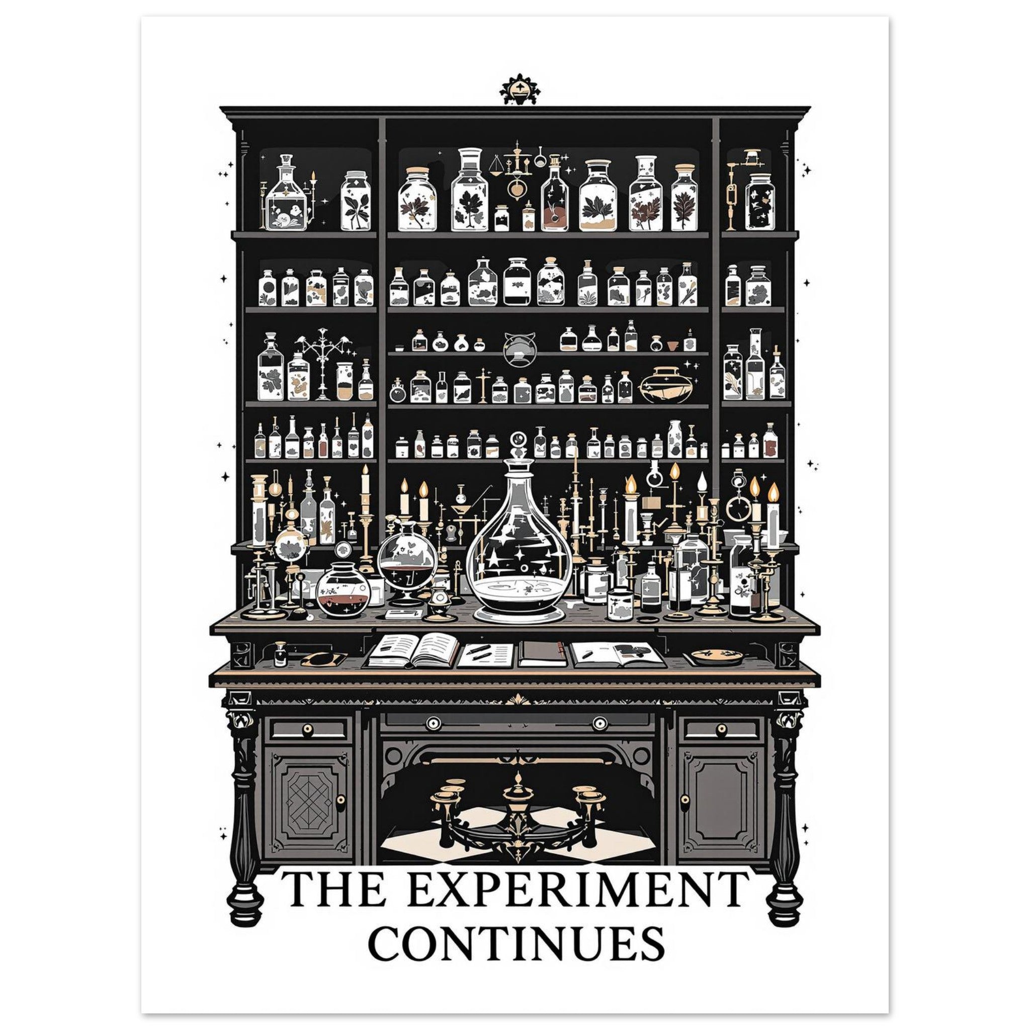 The Experiment Continues Victorian Laboratory Dark Academia Science A1 UK Art Pr Art Print — detail view | Wild Thread Co