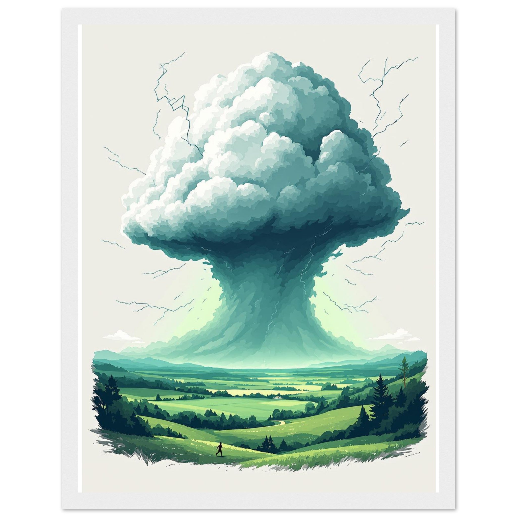 Summer Thunderstorm Valley Anvil Cloud Print Material — detail view | Wild Thread Co