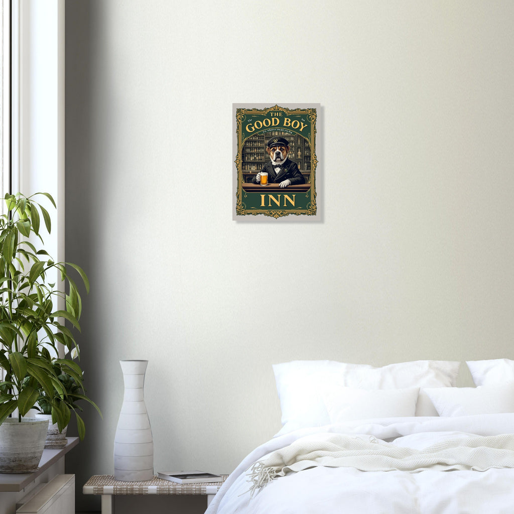 The Good Boy Inn Pub Sign Dog Dad Gift A1 UK Art Print Art Print — detail view | Wild Thread Co