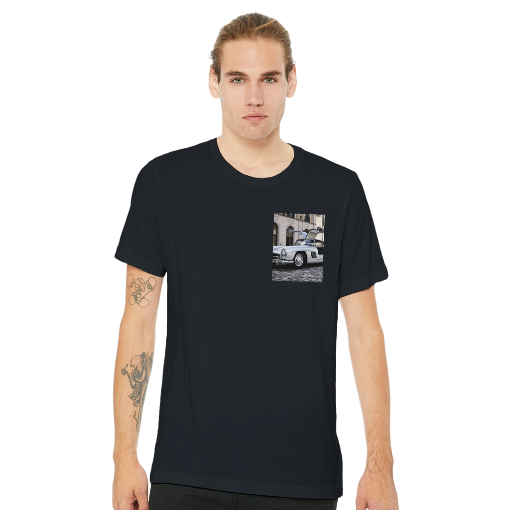 Mercedes 300sl Gullwing UK Gift T-Shirt — detail view | Wild Thread Co