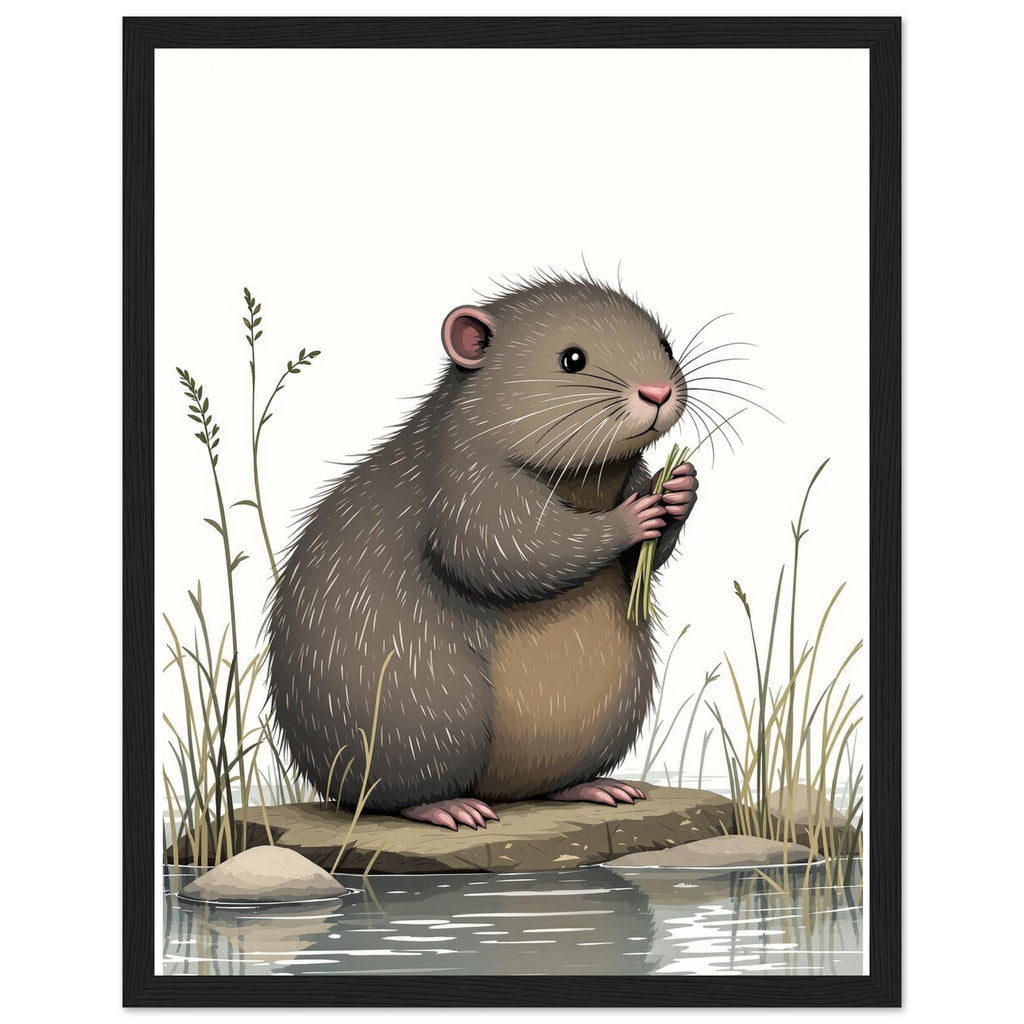 Water Vole Ratty Riverbank Framed Print Wall Art Ready to Hang UK — Framed Art Print | Wild Thread Co UK