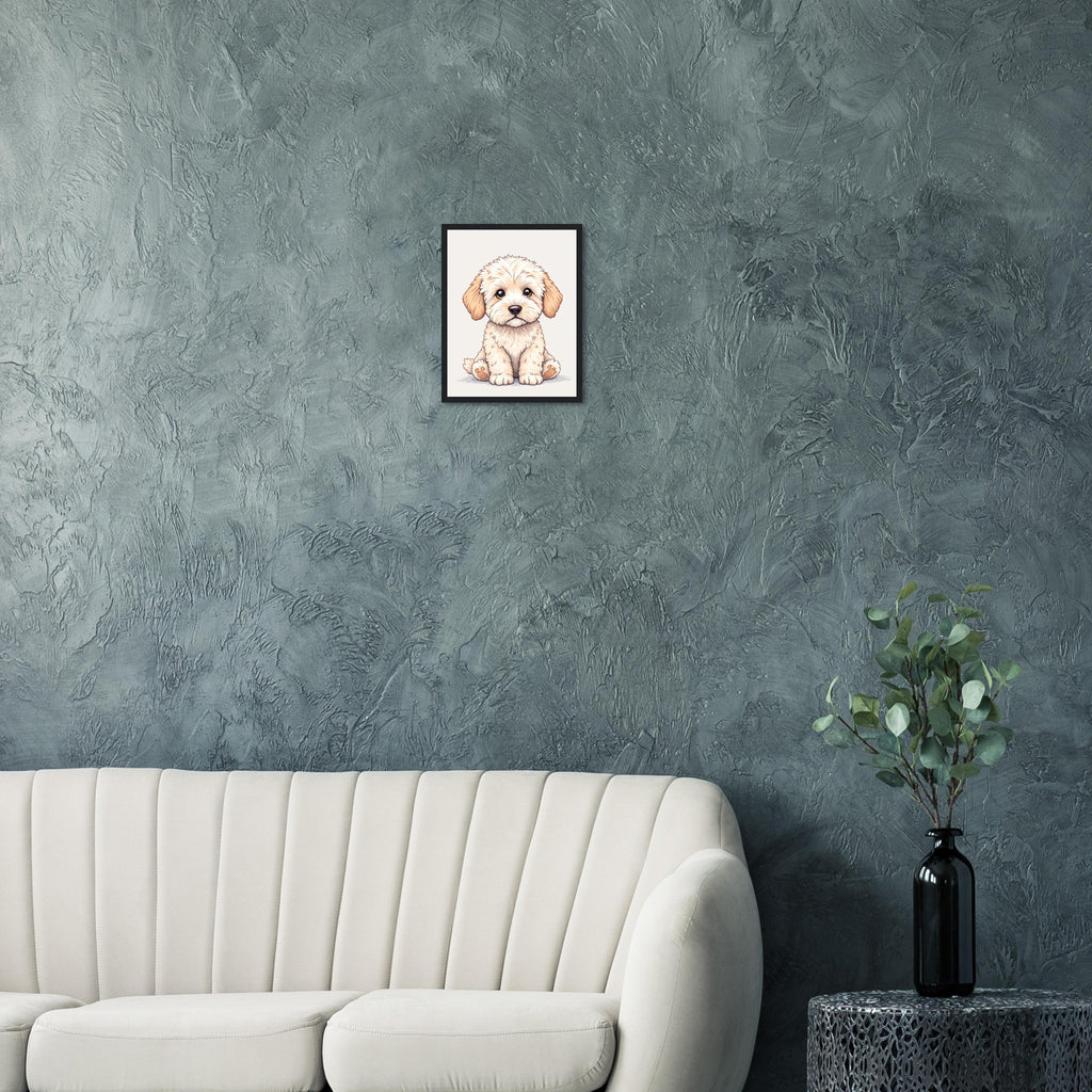 Cockapoo Fluffy Framed Art Print — detail view | Wild Thread Co