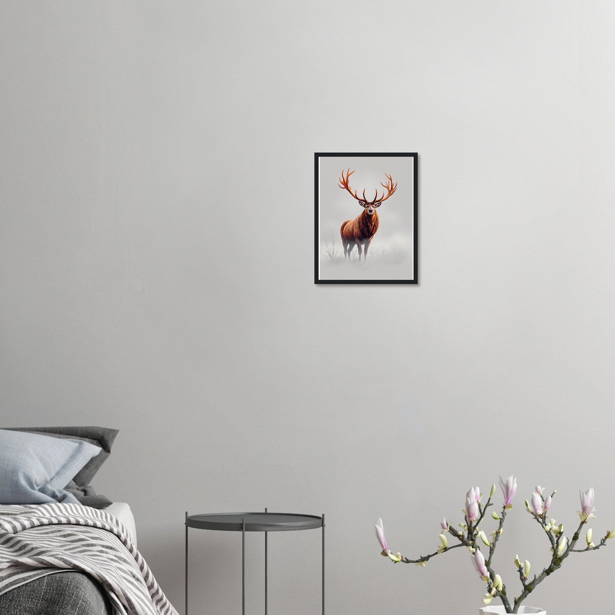 Deer Stag Antlers Framed Print Wall Art Ready to Hang UK — Framed Art Print | Wild Thread Co