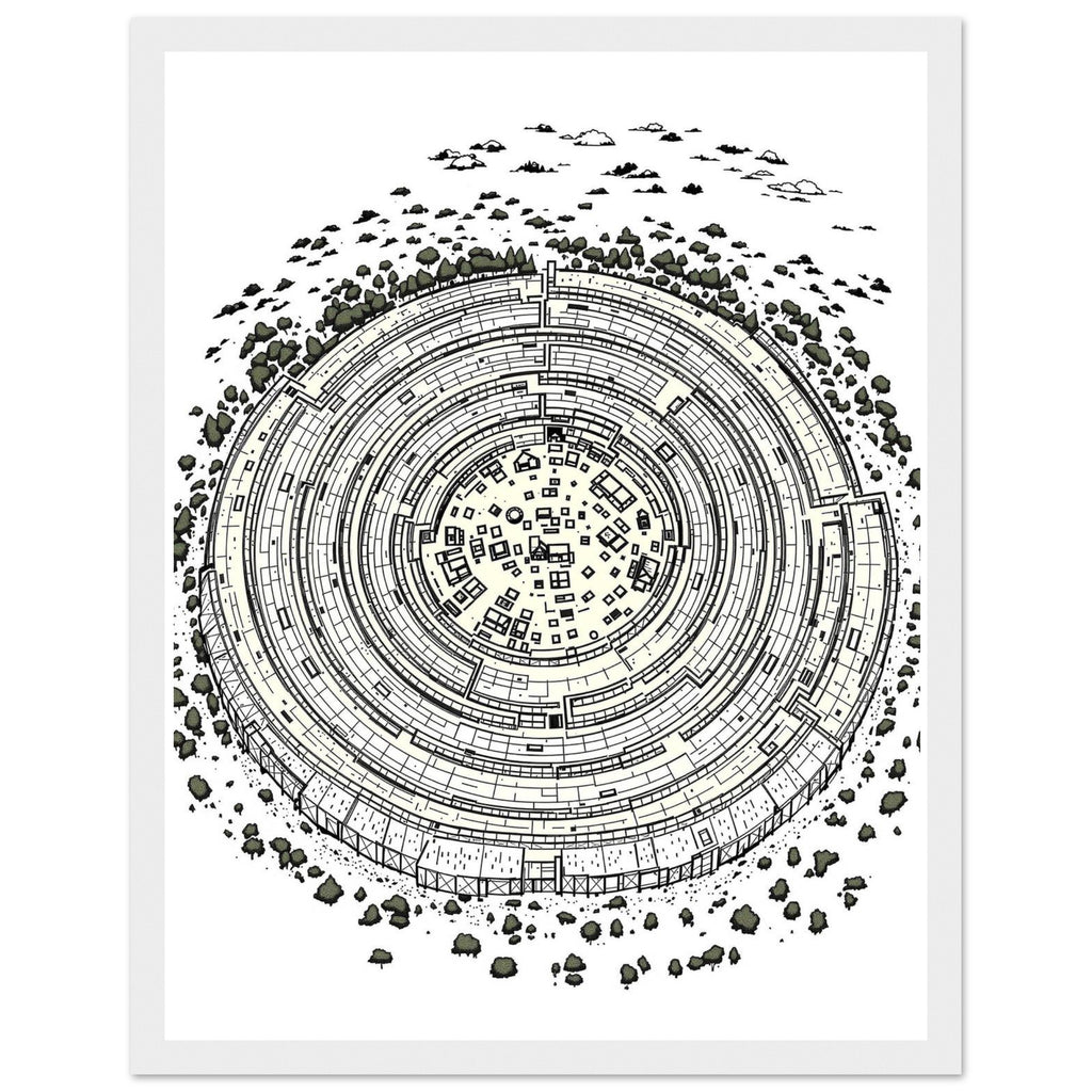 Iron Age Hill Fort Aerial Print Material — detail view | Wild Thread Co