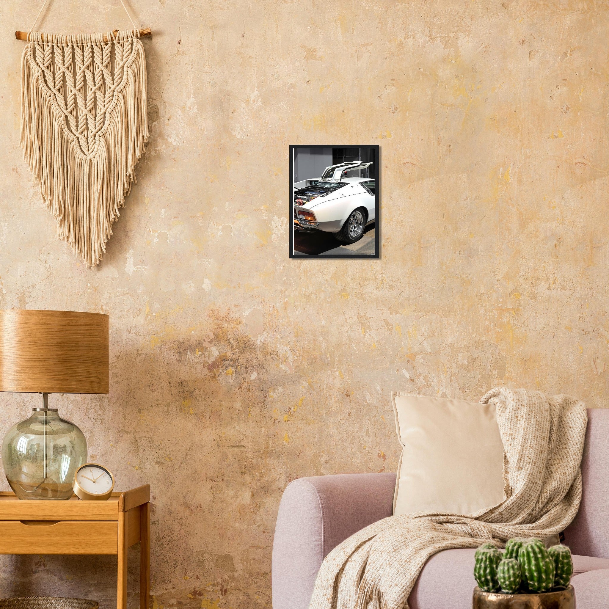 De Tomaso Mangusta Framed Art Print — detail view | Wild Thread Co