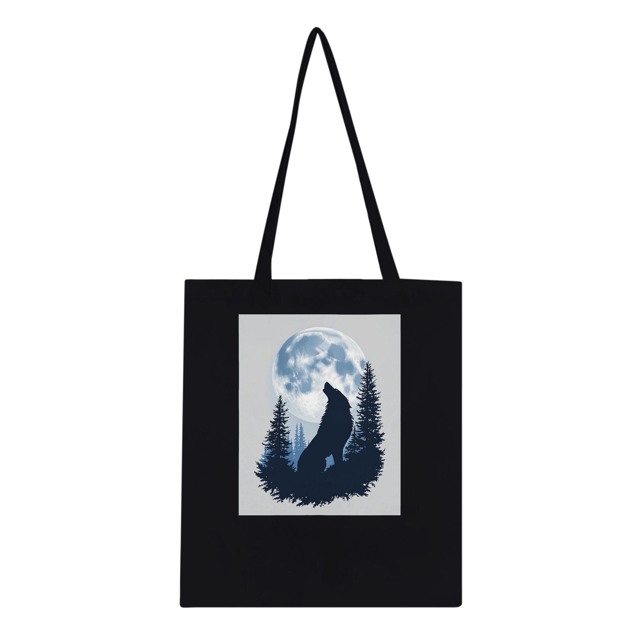 Dog Howling Moon Tote Bag Cotton Shopper UK — Tote Bag | Wild Thread Co