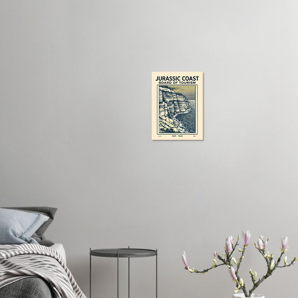 Jurassic Coast Vintage Travel Poster Art Print — detail view | Wild Thread Co