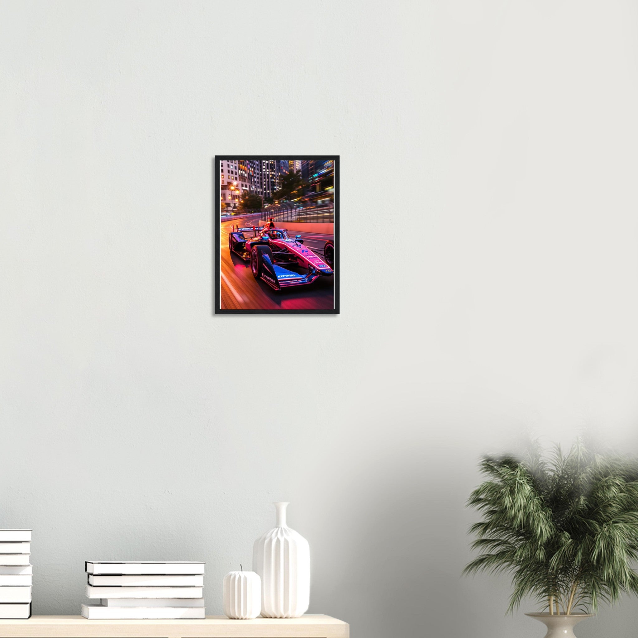 Formula E City Racing Framed Art Print — detail view | Wild Thread Co