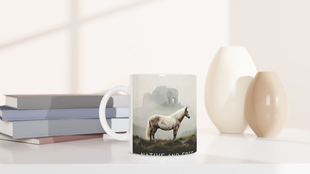 Dartmoor Wild Pony Mist Mug — detail view | Wild Thread Co