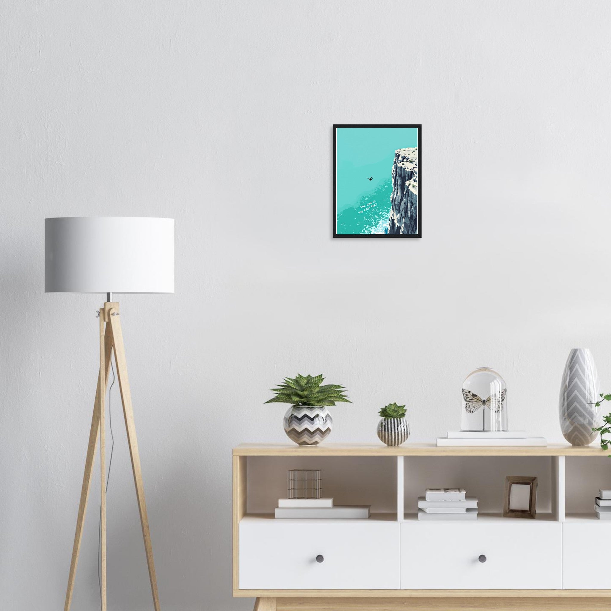 Coasteering Cliff Jump Framed Print — Framed Art Print | Wild Thread Co