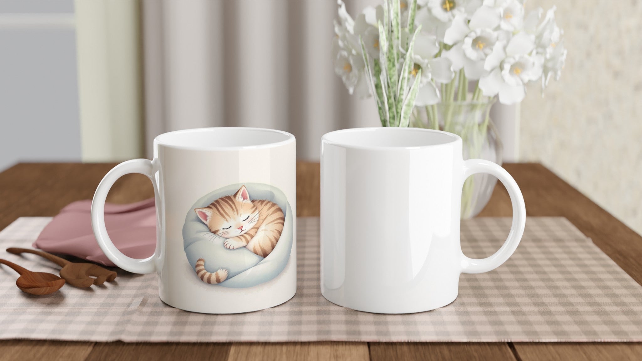 Sleeping Kitten Mug — detail view | Wild Thread Co