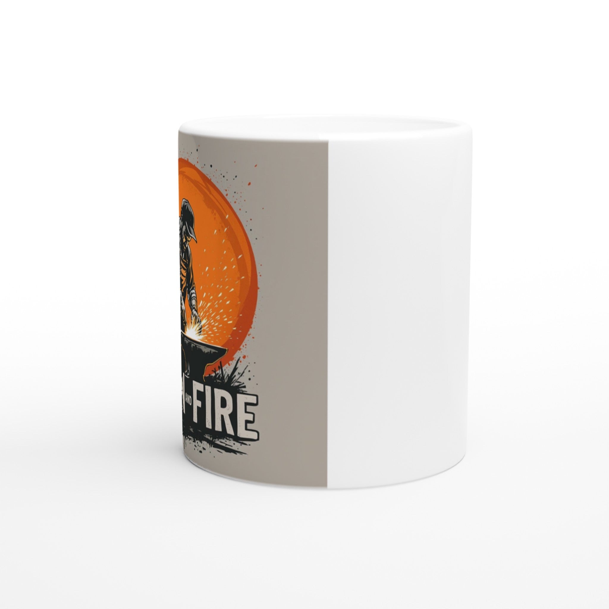 Blacksmith Forge Sparks Mug — detail view | Wild Thread Co