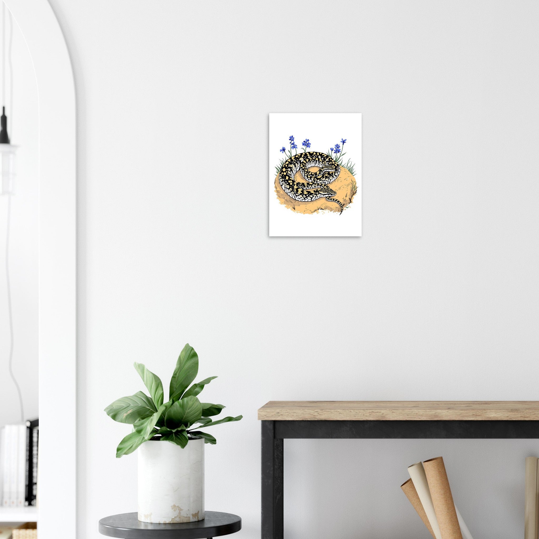 Adder Snake British Reptile Art Art Print Art Print — detail view | Wild Thread Co