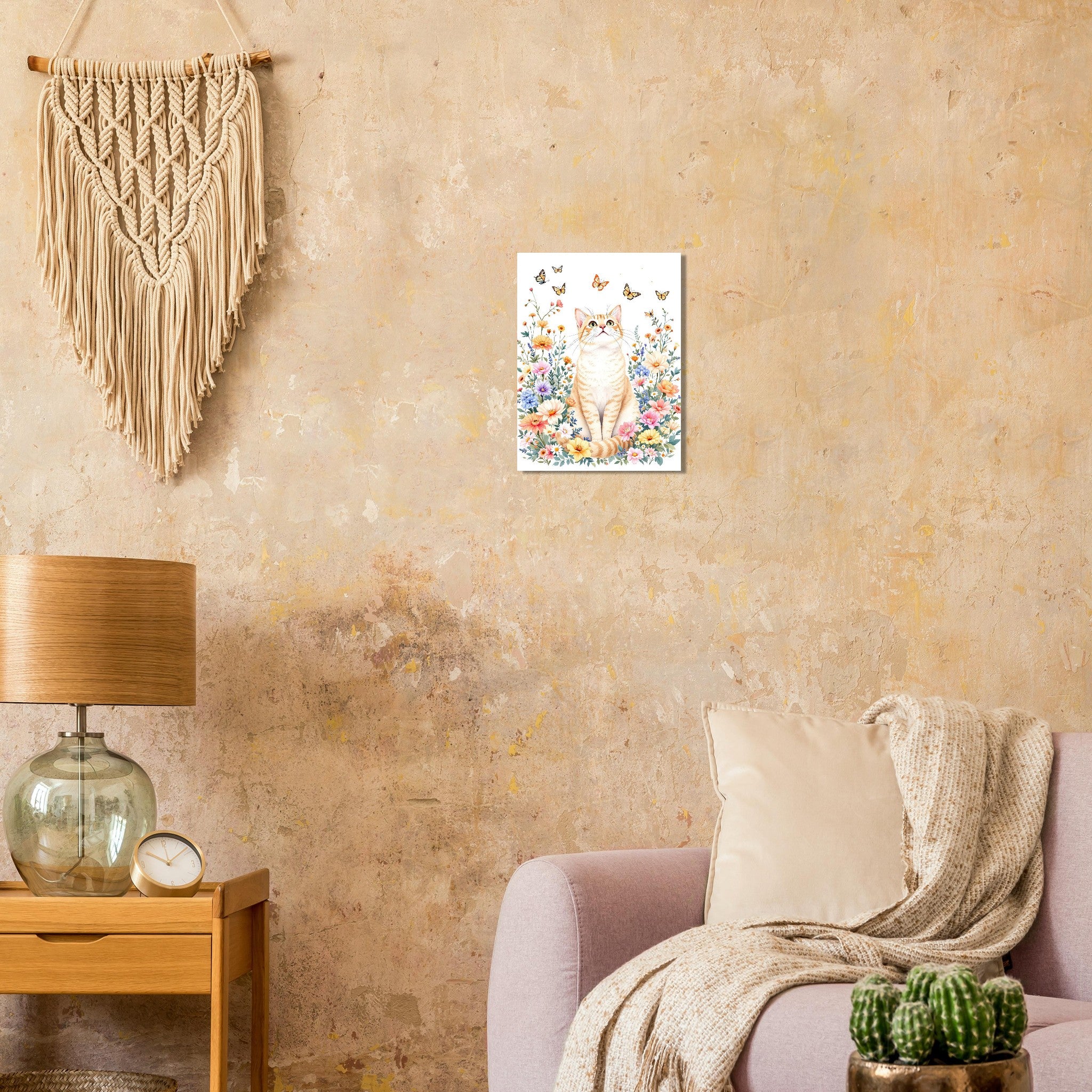 Cat In Flowers Art Print Art Print — detail view | Wild Thread Co