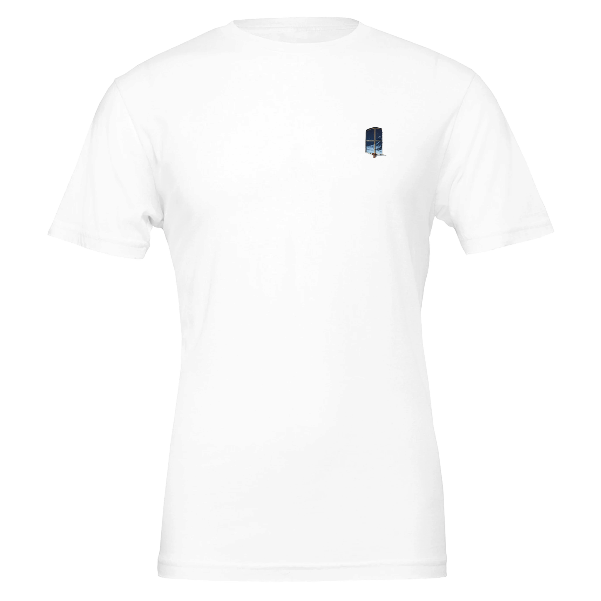 Bothy Interior Candlelight T-Shirt — detail view | Wild Thread Co