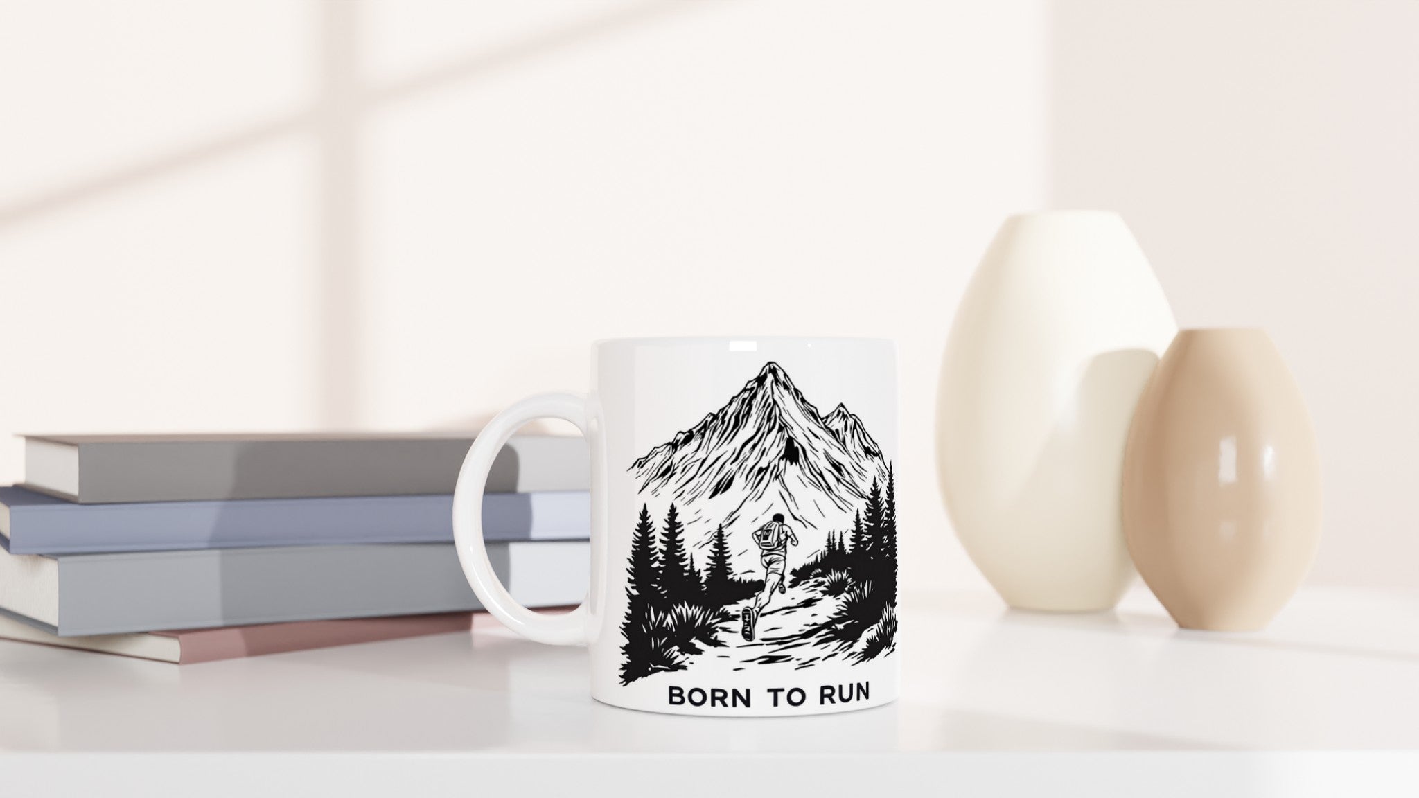 Trail Running Uphill Mug — detail view | Wild Thread Co