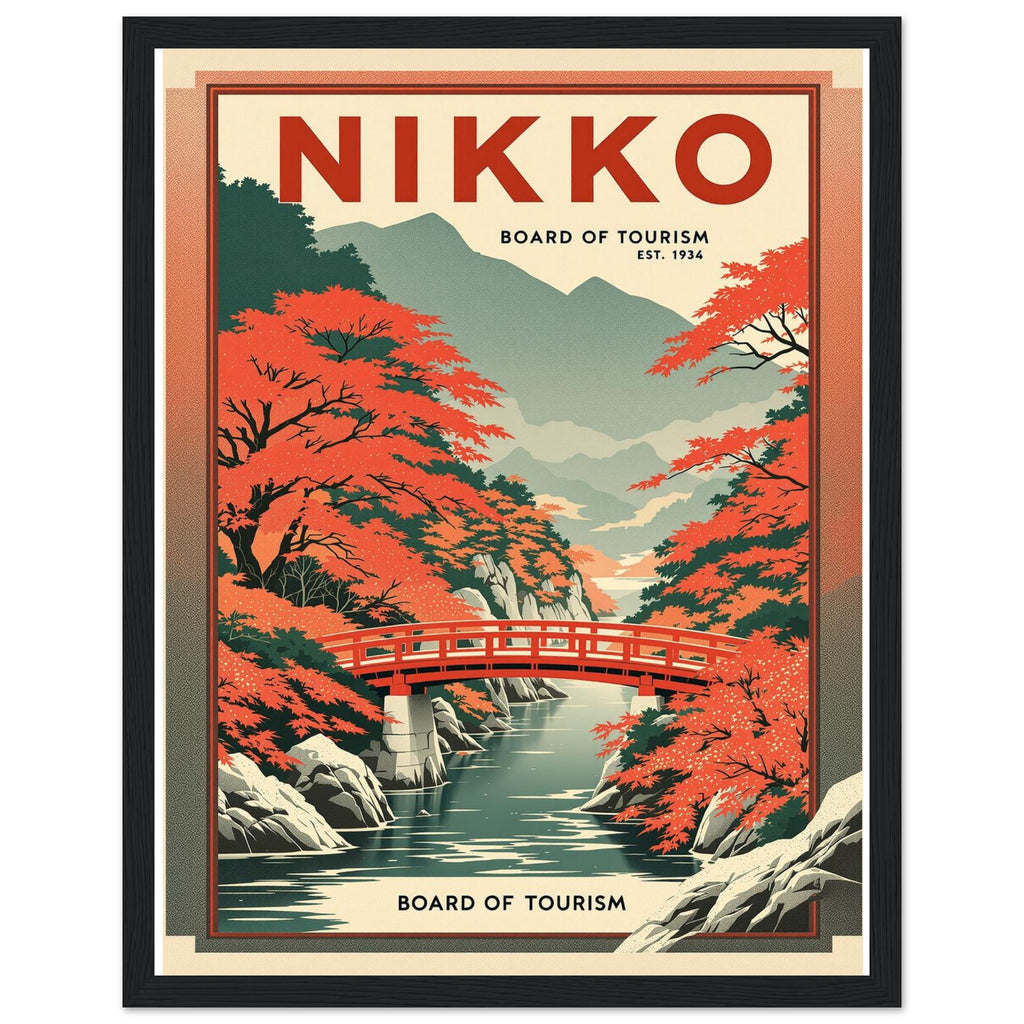 Nikko Vintage Travel Poster — Framed Art Print | Wild Thread Co UK