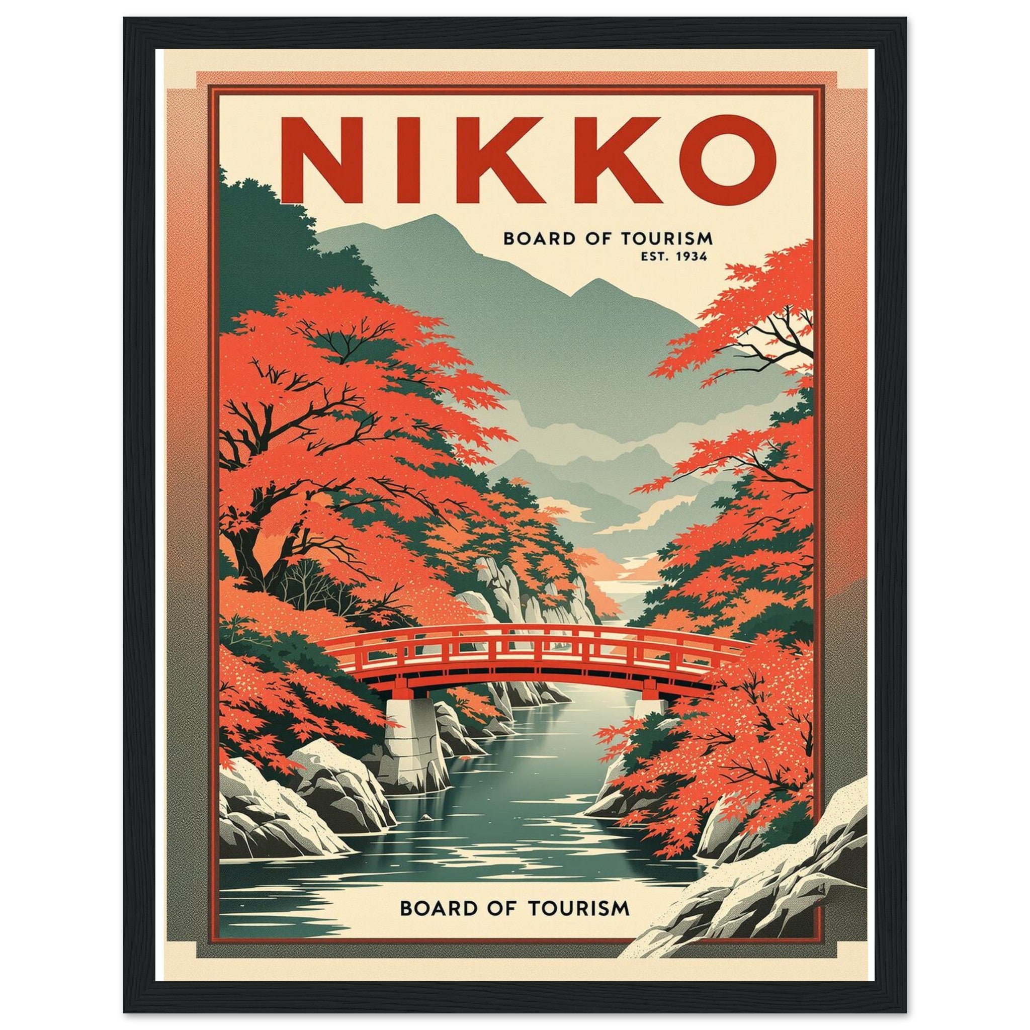 Nikko Vintage Travel Poster — Framed Art Print | Wild Thread Co UK