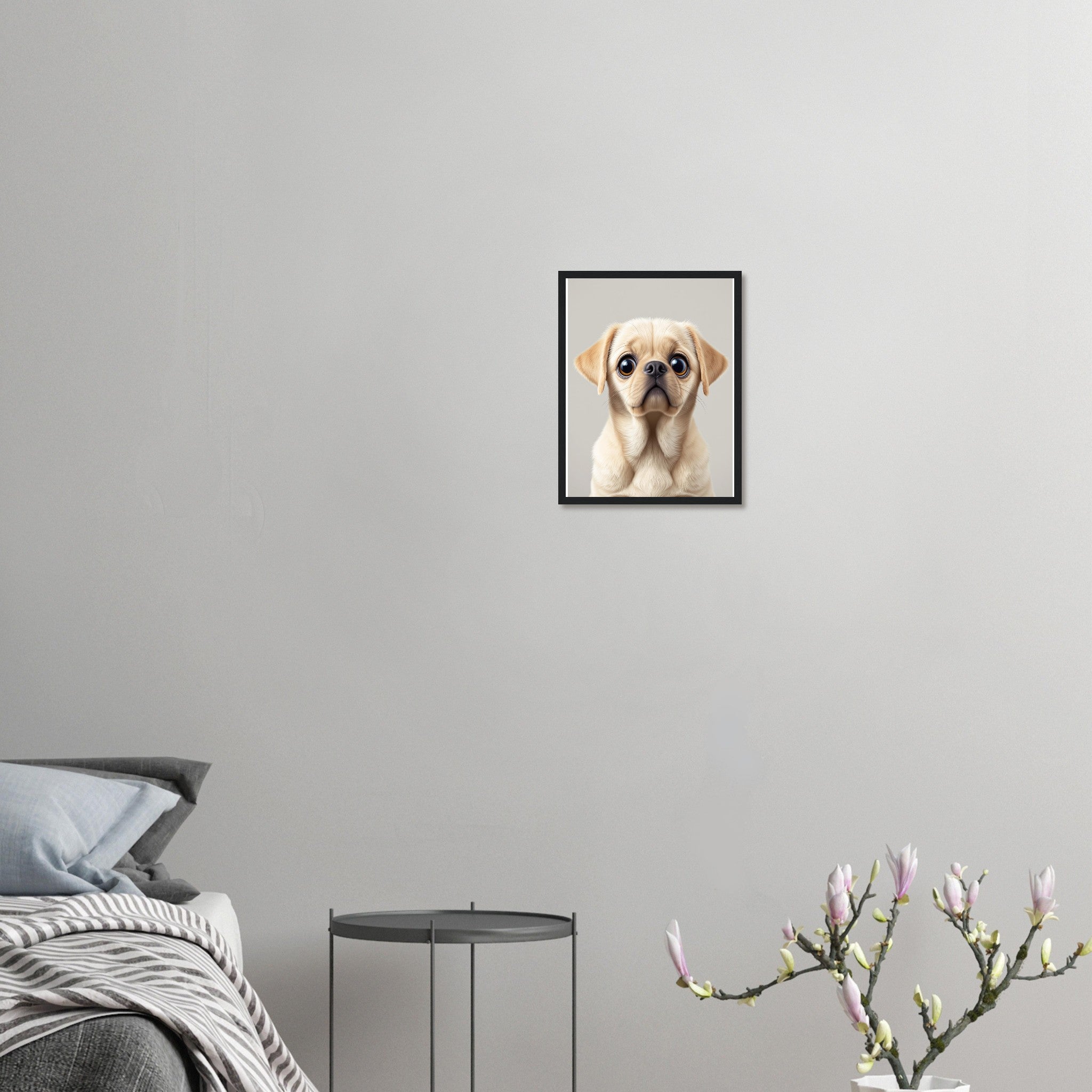 Labrador Puppy Eyes Framed Print Wall Art Ready to Hang UK Framed Art Print — detail view | Wild Thread Co