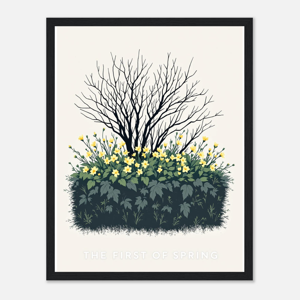 Primrose Spring First Hedge Bank Print Material — detail view | Wild Thread Co