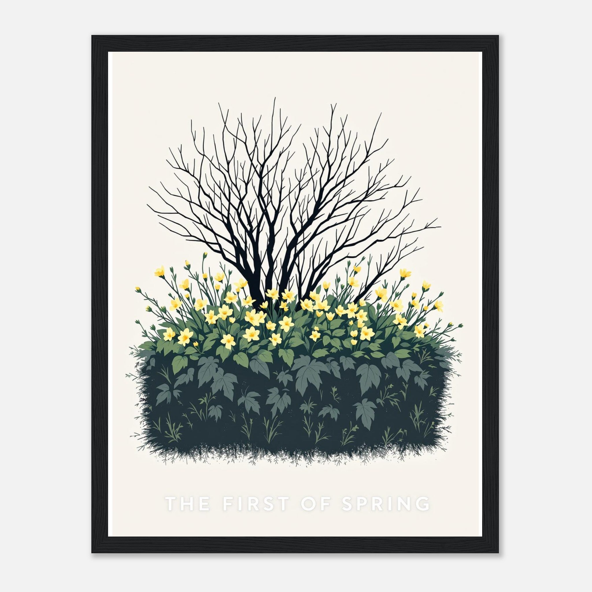 Primrose Spring First Hedge Bank Print Material — detail view | Wild Thread Co