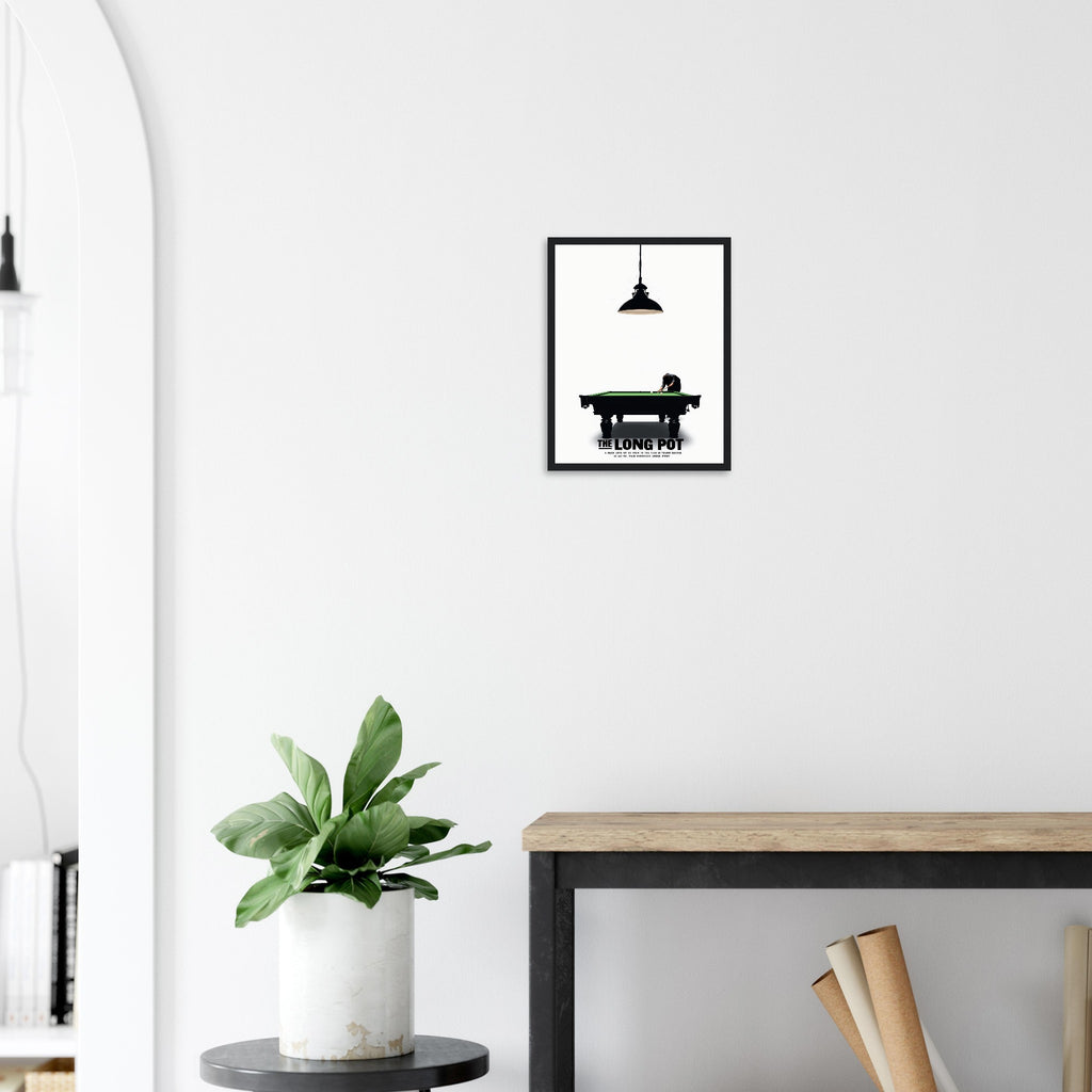 Retro Snooker Hustle Framed Print Wall Art Ready to Hang UK Framed Art Print — detail view | Wild Thread Co