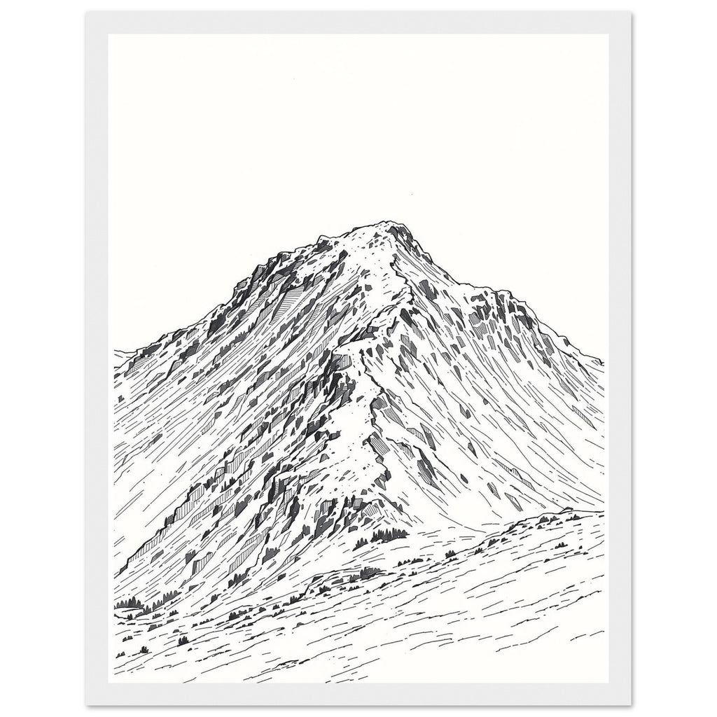 Wainwright Fells Map Notebook Framed Art Print — detail view | Wild Thread Co