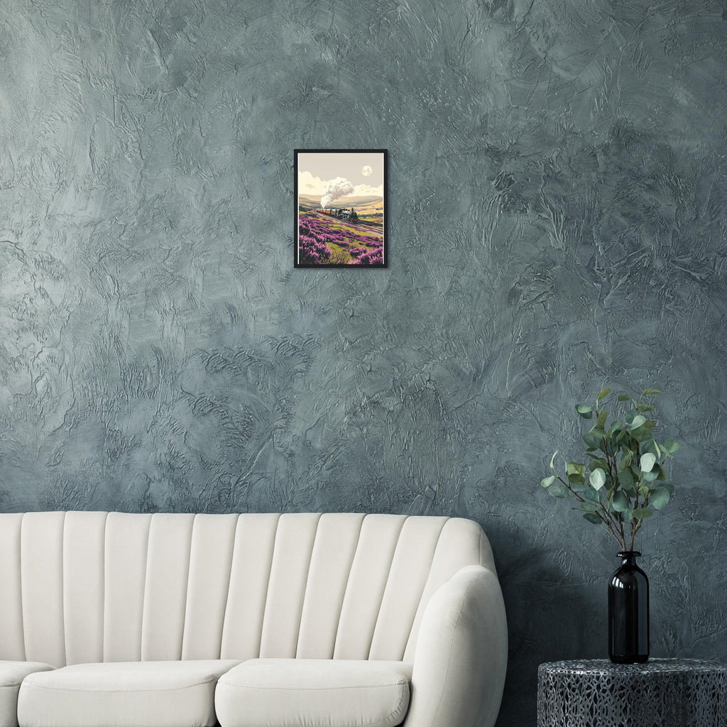 North Yorkshire Moors Steam Railway Framed Art Print — detail view | Wild Thread Co