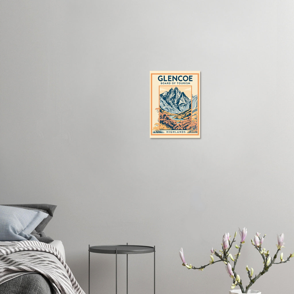 Glencoe Vintage Travel Poster Art Print — detail view | Wild Thread Co