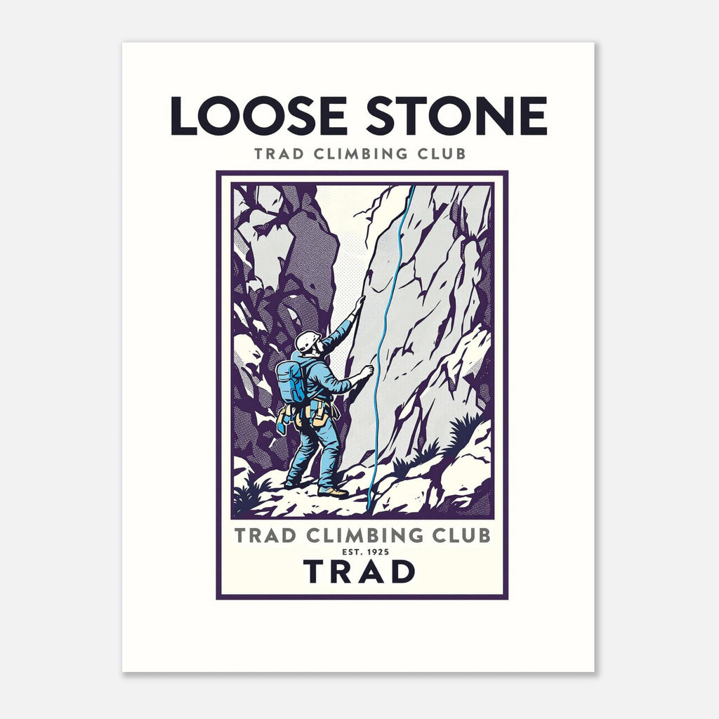 Loose Stone Vintage Travel Poster Art Print — detail view | Wild Thread Co