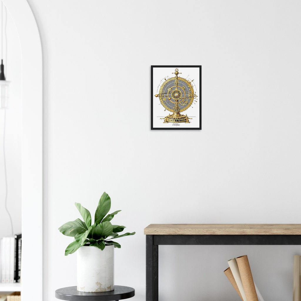 Victorian Mechanical Orrery Framed Print Wall Art Ready to Hang UK UK Gift Framed Art Print — detail view | Wild Thread Co