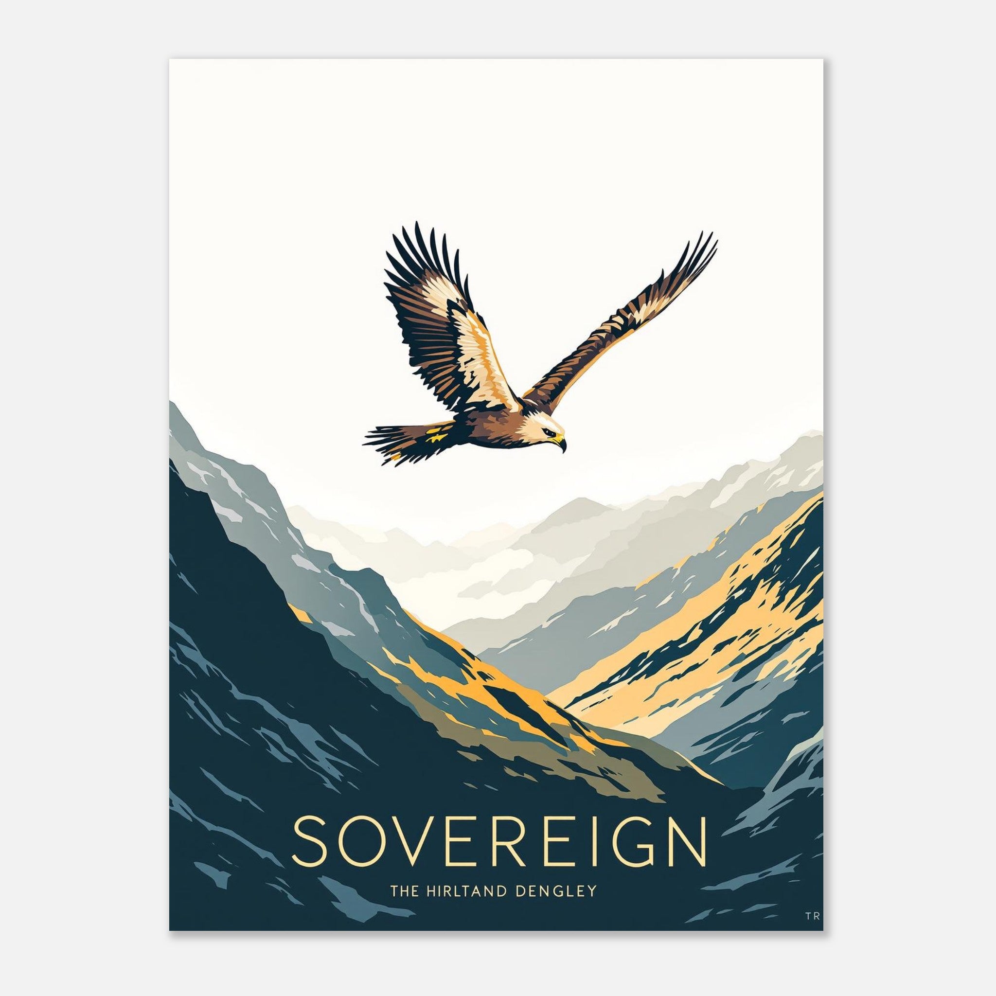 Golden Eagle Scottish Wildlife A1 Art Print Art Print — detail view | Wild Thread Co