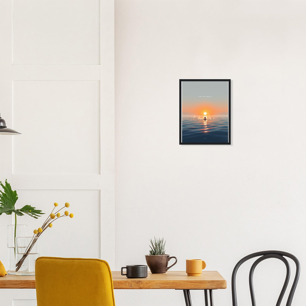Open Water Dawn Swim Framed Art Print — detail view | Wild Thread Co